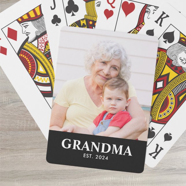 Grandma Established Bold Black Phot Casinokort (Skapare uppladdad)