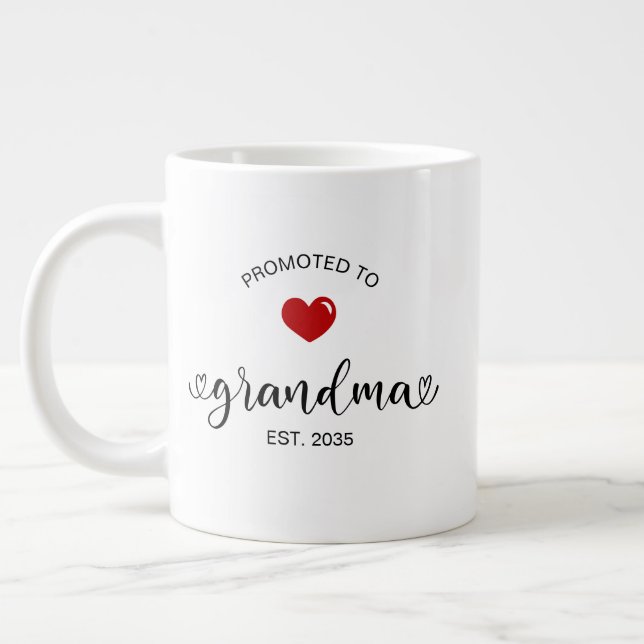 Grandma Established New Grandmother Gift Jumbo Mugg (Vänster)