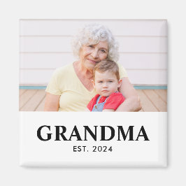 Grandma Established Photo Gift Magnet