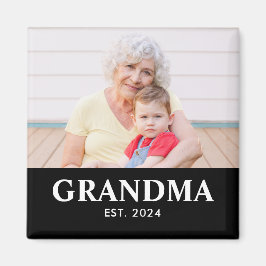 Grandma Established Photo Grandparent's Day Magnet