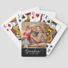 Grandma Established Script Gift Photo Casinokort