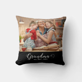 Grandma Established Script Gift Photo Kudde
