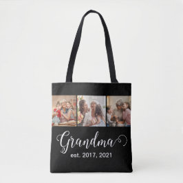 Grandma Established Script Gift Photo Tygkasse