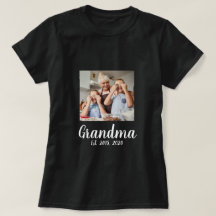 Grandma Established White Script Photo