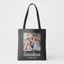Grandma Established White Script Photo Tygkasse