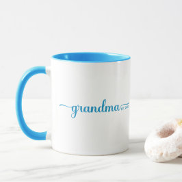 Grandma-etablerad | Två tonblå och vit Mugg