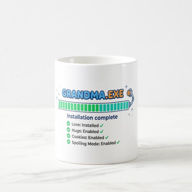 Grandma.exe Roligt Present till Mormor/Farmor Kaffemugg (Center)