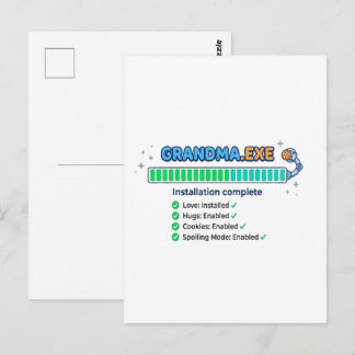 Grandma.exe Roligt Present till Mormor/Farmor Vykort