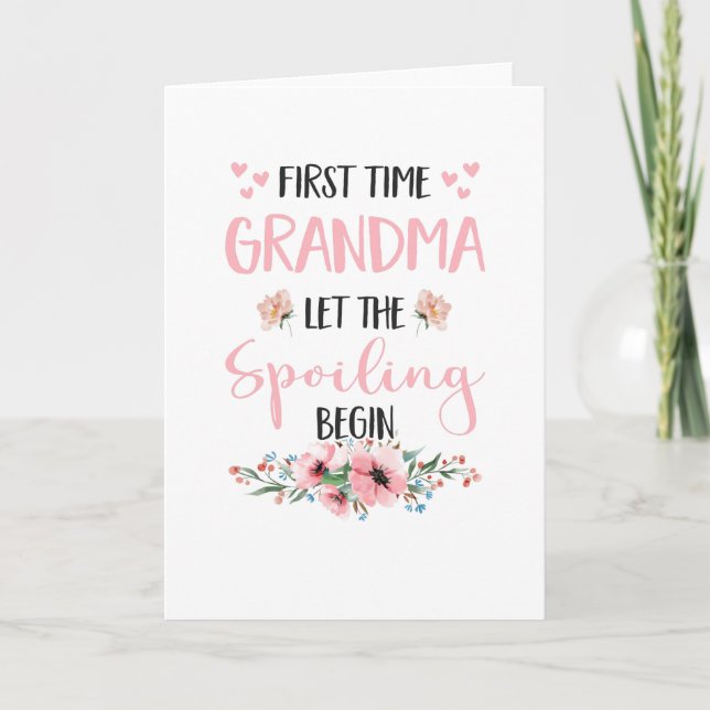 Grandma Expectant Omi Flowers Grandföräldrar Kort (Framsida)