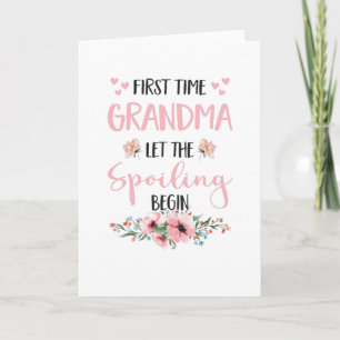 Grandma Expectant Omi Flowers Grandföräldrar Kort