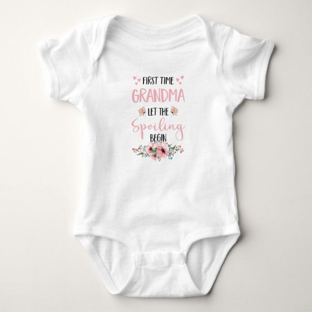 Grandma Expectant Omi Flowers Grandparents T Shirt (Framsida)
