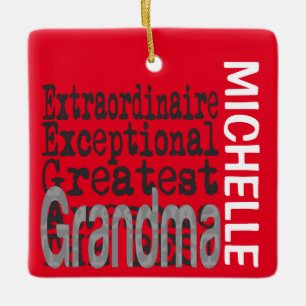 Grandma Extraordinaire-ANPASSNINGSBAR Julgransprydnad Keramik