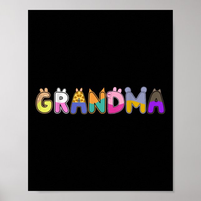 Grandma Family Gris Party Dekorations Poster (Framsidan)