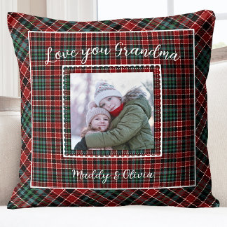 Grandma Family Photo Rustic Play Kudde