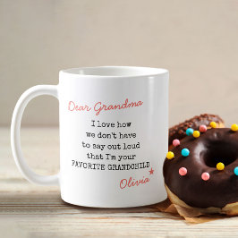 Grandma Favorite Grandchild Typewriter Typography Kaffemugg