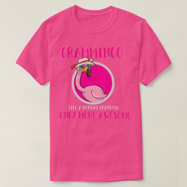 Grandma Flamingo Mors dag T Shirt (Design framsida)