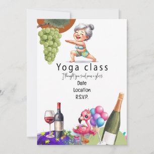 Grandma Funny Sayed om yoga och vin Inbjudningar