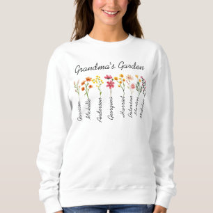 Grandma Garden Anpassningsbar Birthblommor Gift fo T Shirt