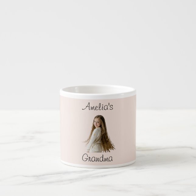 Grandma Gift - Grandchild Namn & Photo - Espressomugg (Framsidan)