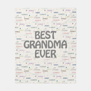Grandma Gift Grandchildren 3-4 Namn Fleecefilt
