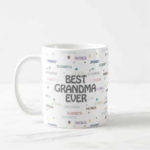 Grandma Gift Grandchildren 3-4 Namn Kaffemugg