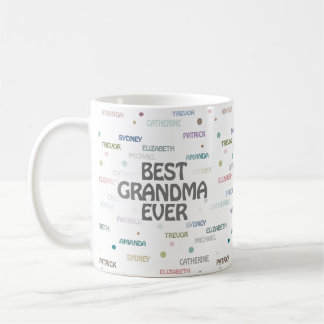 Grandma Gift Grandchildren 5-7 Namn Kaffemugg