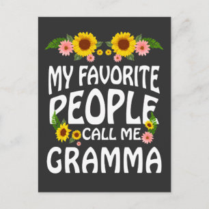 Grandma Gift My Favorite People kallar mig Gramma Vykort