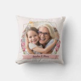 Grandma Gift Photo Rosa Girly Mors dag Kudde