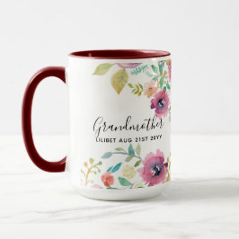 Grandma Gift - Söt Plum Rosa Flowers Perosonal Mugg