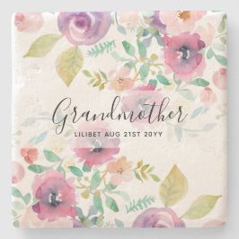 Grandma Gift - Söt Plum Rosa Flowers Perosonal Stenunderlägg