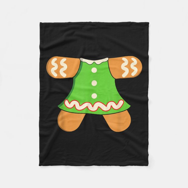 Grandma Gingerbread Man Costume Matching Christmas Fleecefilt (Framsidan)