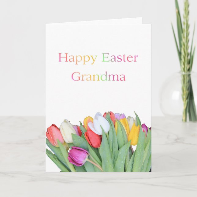 Grandma Glad påsk Tulip-kort Helgkort (Framsida)