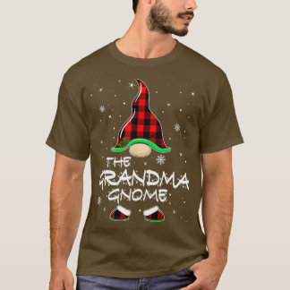 Grandma Gnome Buffalo Plaid Matching Family Christ T Shirt