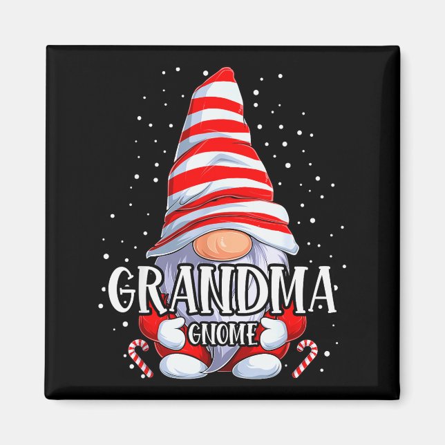 Grandma Gnome Christmas Pajamas Matching Family Gr Magnet (Framsidan)