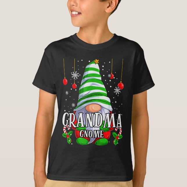 Grandma Gnome Christmas Pajamas Matching Family Gr T Shirt (Framsida)