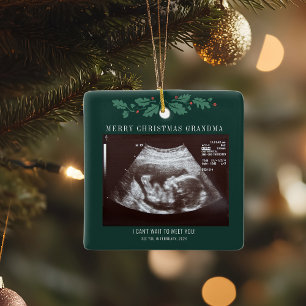 Grandma God jul Gravid Baby Ultrasound Julgransprydnad Keramik