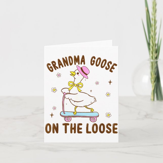 Grandma Goose On The Loose Funny Birthday Matching Kort (Framsida)