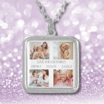 Grandma Grand Children Photo Collage Necklace Silverpläterat Halsband<br><div class="desc">Vår KÄRLEK GRANDMA Photo Collage är mer än bara en present. Det är en berättelse om kärlek,  skratt och arv. Anpassa med barnbarns namn och dina favoritfoton till att skapa en keepsaké som kommer att uppskattas för alltid. Inget säger "I kärlek du" som en samling gemensamma minnen.</div>