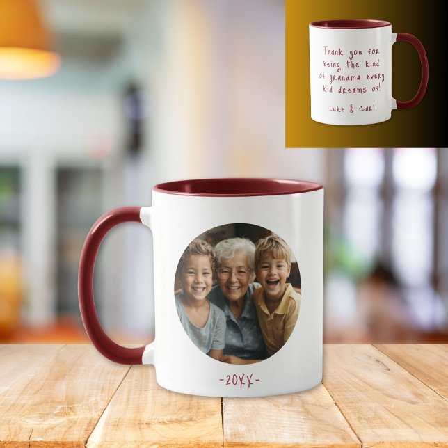 Grandma Grandchild Photo Message Coffee Mugg (Skapare uppladdad)
