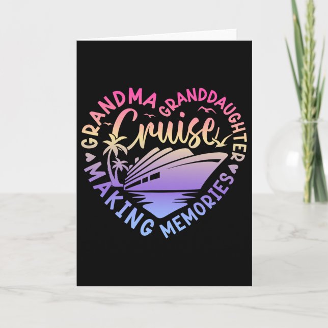 Grandma Granddaughter Memories For Cruise Vacation Kort (Framsida)