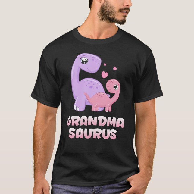 Grandma Grandkid Dinosaur Baby Granddotter Dino T Shirt (Framsida)