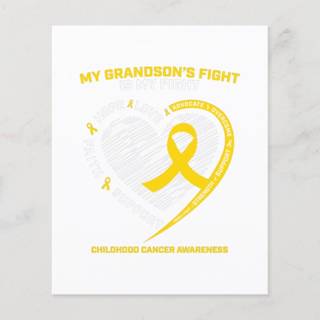 Grandma Grandpa Gift Grandson Childature Cancer Flygblad (Framsidan)