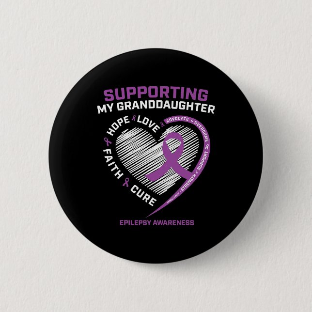 Grandma Grandpa Gift Lila Granddotter Epilepsy Knapp (Framsida)