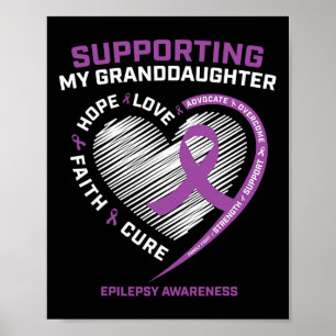Grandma Grandpa Gift Lila Granddotter Epilepsy Poster