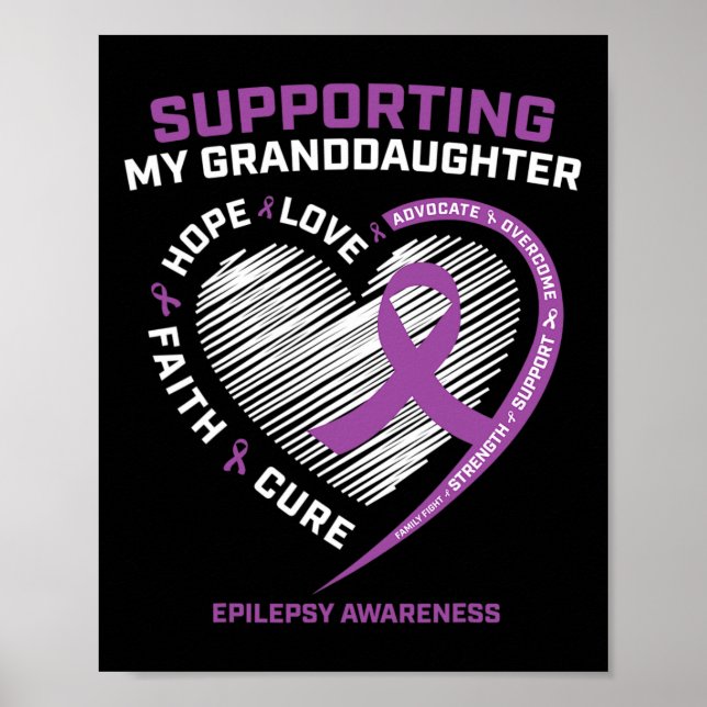 Grandma Grandpa Gift Lila Granddotter Epilepsy Poster (Framsidan)