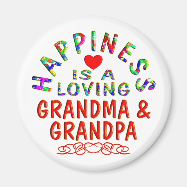 Grandma & Grandpa Happpa Happity Magnet (Framsidan)