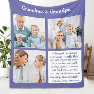 Grandma Grandpa Modern 3 Photo Anpassningsbar Gran Fleecefilt