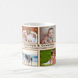 Grandma & Grandpa Mug – Custom 8 Photos & Names Kaffemugg