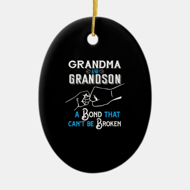 Grandma & Grandson Bond Premium Julgransprydnad Keramik (Framsidan)