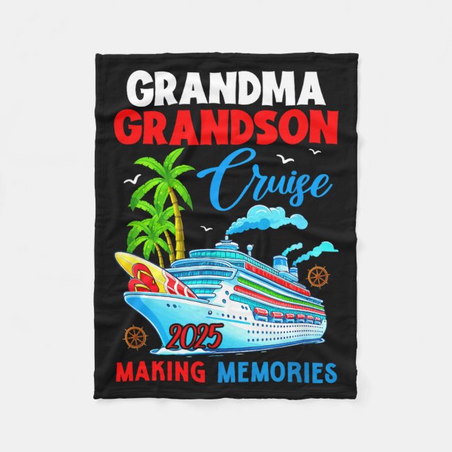 Grandma Grandson Cruise 2025 Memories Christmas Fa Fleecefilt (Framsidan)